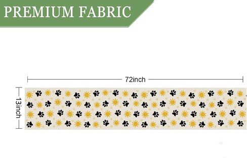 Summer Table Runner Sun Dog Paw Heart Summer Decorations Kitchen Dining Table Home Decor 13x72 Inch in Saudi Arabia