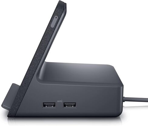 Dell Dual Charge Dock HD22Q - Fabric Wrapped Charging Stand, Type-C Connector, Qi Enabled Charging, Wake-on-Dock, Smartphone Rest, Power Button LED - Magnetite in Saudi Arabia