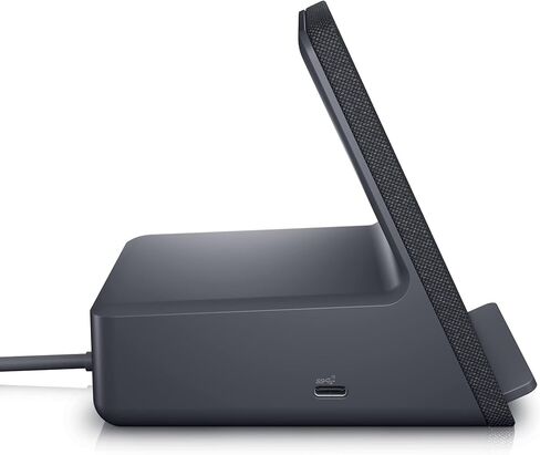 Dell Dual Charge Dock HD22Q - Fabric Wrapped Charging Stand, Type-C Connector, Qi Enabled Charging, Wake-on-Dock, Smartphone Rest, Power Button LED - Magnetite in Saudi Arabia