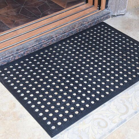 حصيرة أرضية مطاطية تجارية 36 "× 24" ، 4 عبوات-مضادة للهواتف ، غير قابلة للانزلاق ، حصيرة الصرف الصحي المقاومة للشفات للمطبخ ، المطعم ، البار ، المدخل ، المرآب-الأسود (36 "× 24"-4 حزمة) in Saudi Arabia