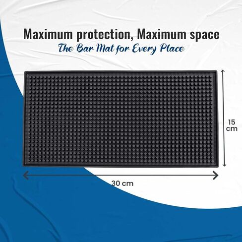 Rubber Bar Mats for Countertop by ProTensils - 12" x 6" Black Bar Mats for Bartending, Bar Service Mat, Home Bar, Coffee Bar Mat Spill Matt (2 Pieces) in Saudi Arabia