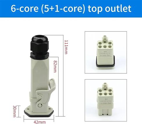 HDC-HA Heavy Duty Connector 4/5/6/8 Pins Industrial Waterproof Aviation Socket Plug Plastic Housing 250V 10A/16A(5 Pins and Pe-02) in Kuwait