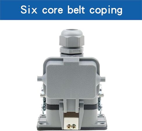 Heavy Duty Connector he-06-5-6 6 Core Pins High Base with Protective Cover Aviation Industry Waterproof Socket 500V 16A(6 Core Top Outgoing) in Kuwait