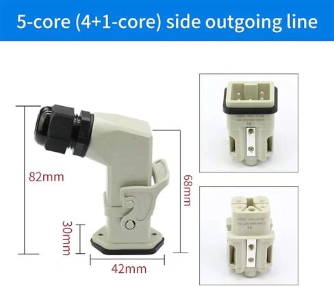 HDC-HA Heavy Duty Connector 4/5/6/8 Pins Industrial Waterproof Aviation Socket Plug Plastic Housing 250V 10A/16A(5 Pins and Pe-02) in Kuwait