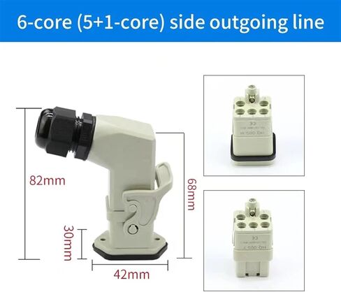HDC-HA Heavy Duty Connector 4/5/6/8 Pins Industrial Waterproof Aviation Socket Plug Plastic Housing 250V 10A/16A(5 Pins and Pe-02) in Kuwait