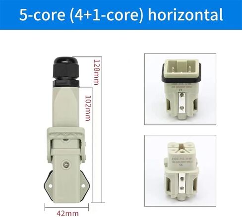 HDC-HA Heavy Duty Connector 4/5/6/8 Pins Industrial Waterproof Aviation Socket Plug Plastic Housing 250V 10A/16A(5 Pins and Pe-02) in Kuwait