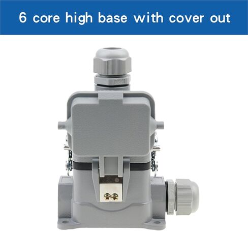 Heavy Duty Connector he-06-5-6 6 Core Pins High Base with Protective Cover Aviation Industry Waterproof Socket 500V 16A(6 Core Top Outgoing) in Kuwait