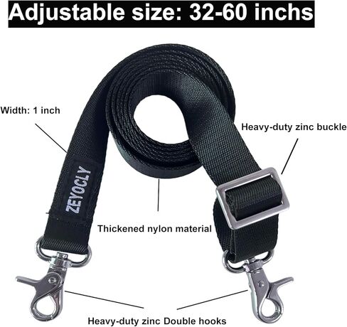 Adjustable Bimini Boat Top Straps,Two Hooks Marine Awning Webbing Straps,with Heavy Duty Snap Hooks,Boat Awning Hardware Accessories,Premium Boat Canopy Strap (2, 32~60) in Saudi Arabia