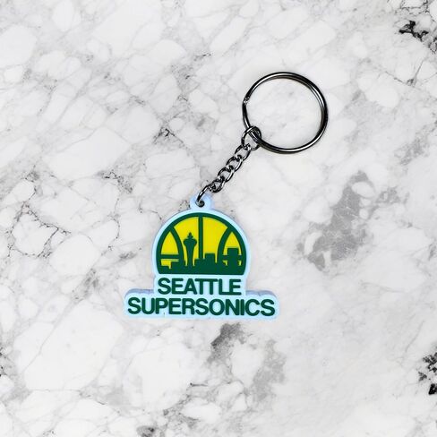 Desert Cactus Seattle Supersonics Keychain NBA National Basketball Association Car Keys Holder (PVC - Vintage A) in Saudi Arabia