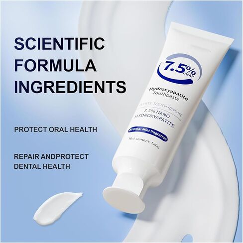 7.5% Hydroxyapatite Toothpaste， Hydroxyapatite Toothpastes for Enamel Protection and Tooth Strengthening, Repair and Protect Toothpaste 4.23oz (White) in Saudi Arabia