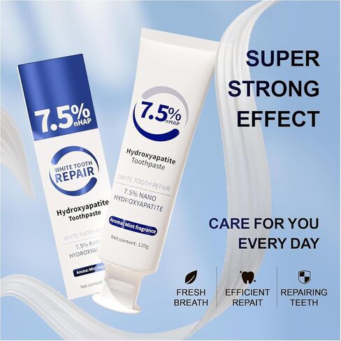 7.5% Hydroxyapatite Toothpaste， Hydroxyapatite Toothpastes for Enamel Protection and Tooth Strengthening, Repair and Protect Toothpaste 4.23oz (White) in Saudi Arabia