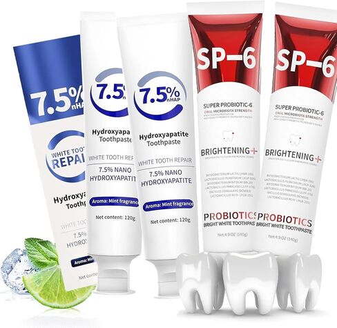 7.5% Hydroxyapatite Toothpaste， Hydroxyapatite Toothpastes for Enamel Protection and Tooth Strengthening, Repair and Protect Toothpaste 4.23oz (White) in Saudi Arabia