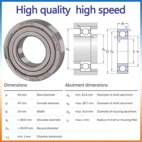 1Pcs Bearing 6204 6204-2RS 6204-2Z 6204-2ZN 6204NR 6204-2RSNR Deep Groove Ball Bearing(6204-2RSC3) in Saudi Arabia
