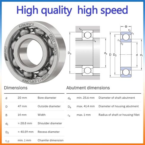 1Pcs Bearing 6204 6204-2RS 6204-2Z 6204-2ZN 6204NR 6204-2RSNR Deep Groove Ball Bearing(6204-2RSC3) in Saudi Arabia