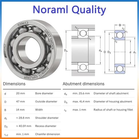 1Pcs Bearing 6204 6204-2RS 6204-2Z 6204-2ZN 6204NR 6204-2RSNR Deep Groove Ball Bearing(6204-2RSC3) in Saudi Arabia