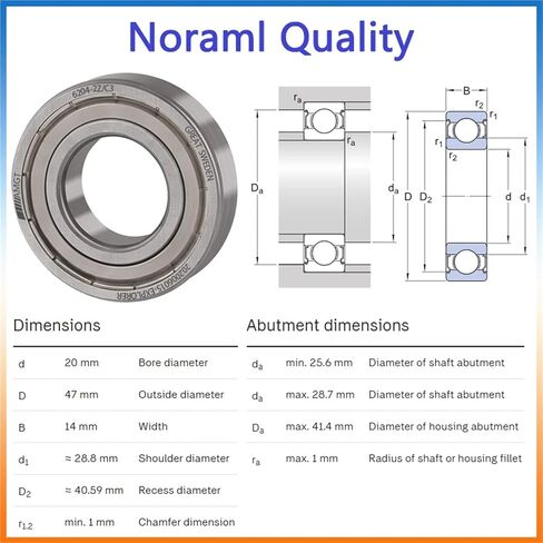 1Pcs Bearing 6204 6204-2RS 6204-2Z 6204-2ZN 6204NR 6204-2RSNR Deep Groove Ball Bearing(6204-2RSC3) in Saudi Arabia