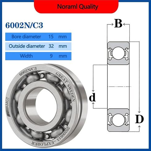 1Pcs Bearing 6002 6002-2RS 6002-2Z 6002-2ZN 6002NR 6002-2RSNR Deep Groove Ball Bearing(6002N-2ZC3) in Kuwait
