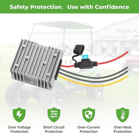 10L0L 36V 48V تنطلق إلى محول عربة الجولف 12 فولت ، 20A 240W DC-DC الجهد المخفض مع محول FUSE IP68 مقاوم للماء in Kuwait