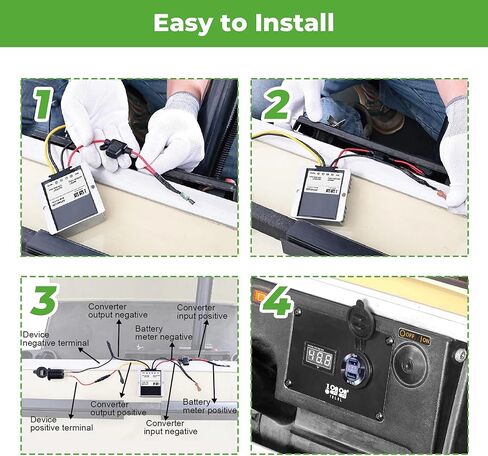 10L0L 36V 48V تنطلق إلى محول عربة الجولف 12 فولت ، 20A 240W DC-DC الجهد المخفض مع محول FUSE IP68 مقاوم للماء in Kuwait