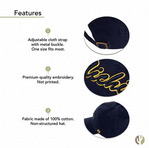Desert Cactus University of Michigan Baseball Hat Wolverines um u of m brimmed ormroirderd hats cap cap abled strap come (style h1) blue in Kuwait