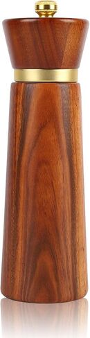Wooden Salt and Pepper Grinder Set, Salt grinder Refillable with adjustable Coarseness, Acacia Wood pepper grinder manual, Salt and Pepper Shakers Matching Wooden tray-Ideal for Gifting in Saudi Arabia