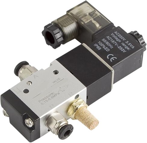 1PCS 3V110-06 NO NC solenoid valve 3-way DC12V 24V AC 110V 220V pneumatic air control valve electric gas solenoid valve aluminum valve body(3V110-06 NO 12mm,AC 220V) in Saudi Arabia