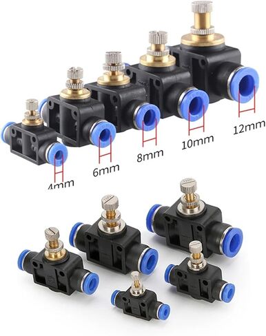 صمام الخانق SA 4-12 ملم تدفق الهواء للتحكم في أنبوب صمام أنبوب الماء الضغط الهوائي في التركيبات (4 مم) in Kuwait