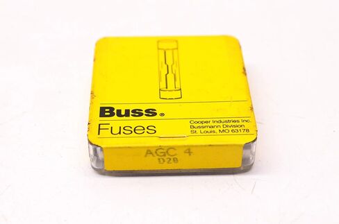 Bussmann AGC-4 AGC Series Fuse, Fast Acting, 4 Amp, 250V, Glass Tube, 1/4" x 1-1/4" (Pack of 5) in Saudi Arabia