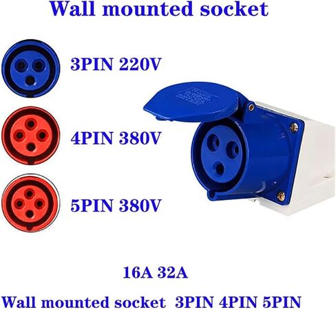 IP44 Industrial Plug and Socket Waterproof Connector 3PIN 4PIN 5PIN 16A/32A Waterproof Electrical Connection Wall Socket(16A 4P-02) in Saudi Arabia