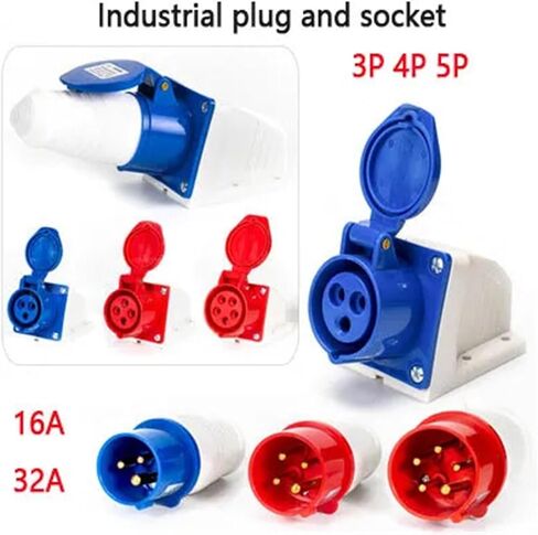 IP44 Industrial Plug and Socket Waterproof Connector 3PIN 4PIN 5PIN 16A/32A Waterproof Electrical Connection Wall Socket(16A 4P-02) in Saudi Arabia