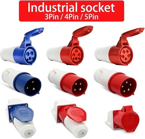 IP44 Industrial Plug and Socket Waterproof Connector 3PIN 4PIN 5PIN 16A/32A Waterproof Electrical Connection Wall Socket(16A 4P-02) in Saudi Arabia