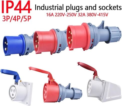 IP44 التوصيل الصناعي والمقبس 16A/32A 3P 4P 5P مقاوم للماء ومقاومة مقرنة صناعية مثبتة على الحائط (مقبس جدار 16A) in Saudi Arabia