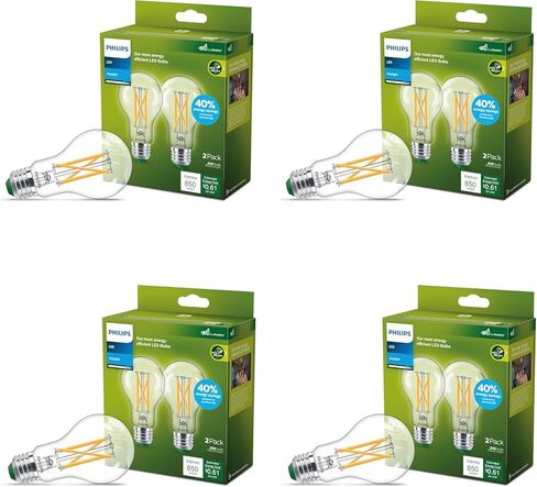 LED Philips LED 60W A19 8-PACK مصابيح LED مصابيح LED لضوء النهار (5000K) 850 LUMEN (5W = 60W) in Saudi Arabia