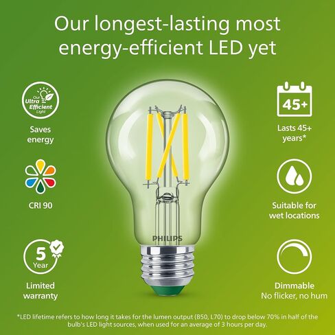 LED Philips LED 60W A19 8-PACK مصابيح LED مصابيح LED لضوء النهار (5000K) 850 LUMEN (5W = 60W) in Saudi Arabia