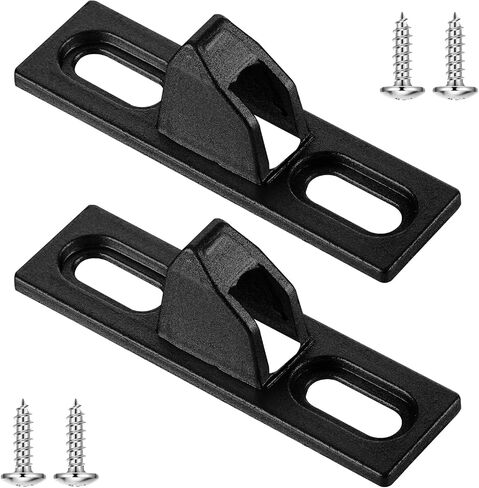 2pcs حراس الأبواب المنزلق ، حارس قفل الباب الزجاجي المنزلق زرق الباب انزلاق مزلاج الباب المنزلق بديل مع المسمار التثبيت أجهزة الباب للبور المنزلق (أسود) in Kuwait