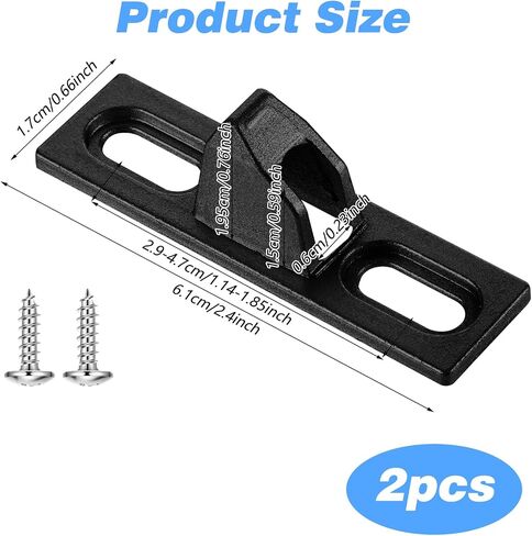 2pcs حراس الأبواب المنزلق ، حارس قفل الباب الزجاجي المنزلق زرق الباب انزلاق مزلاج الباب المنزلق بديل مع المسمار التثبيت أجهزة الباب للبور المنزلق (أسود) in Kuwait