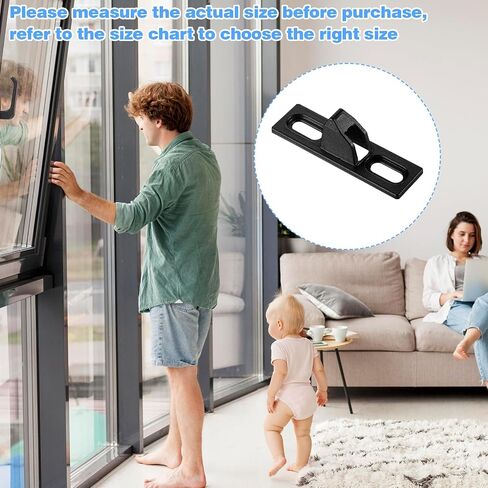 2pcs حراس الأبواب المنزلق ، حارس قفل الباب الزجاجي المنزلق زرق الباب انزلاق مزلاج الباب المنزلق بديل مع المسمار التثبيت أجهزة الباب للبور المنزلق (أسود) in Kuwait