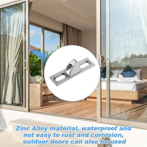 2pcs حراس الأبواب المنزلق ، حارس قفل الباب الزجاجي المنزلق زرق الباب انزلاق مزلاج الباب المنزلق بديل مع المسمار التثبيت أجهزة الباب للبور المنزلق (أسود) in Saudi Arabia