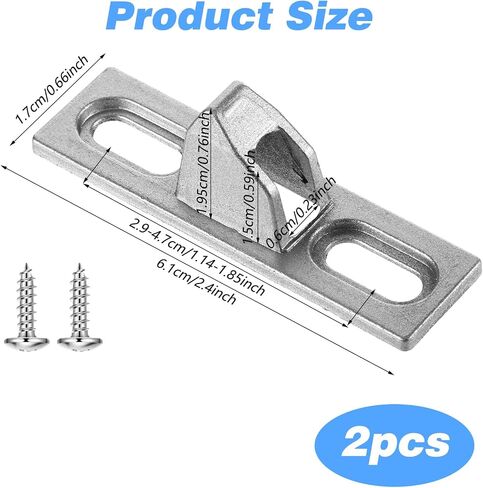 2pcs حراس الأبواب المنزلق ، حارس قفل الباب الزجاجي المنزلق زرق الباب انزلاق مزلاج الباب المنزلق بديل مع المسمار التثبيت أجهزة الباب للبور المنزلق (أسود) in Saudi Arabia