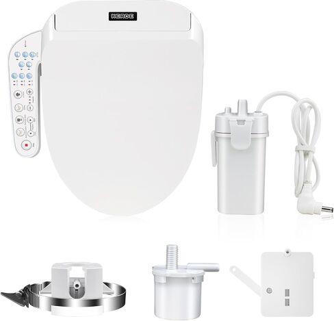 Kerde P30A Smart Bidet Toipet Sett مع تدفق السيارات والسيطرة المزدوجة (لوحة عن بعد+)-مقعد مسخن وغسل المياه الدافئ وفوهة التنظيف الذاتي والتناسب العالمي للمراحيض المطدودة (مسند ذراع عن بعد+) in Kuwait