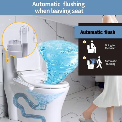 Kerde P30A Smart Bidet Toipet Sett مع تدفق السيارات والسيطرة المزدوجة (لوحة عن بعد+)-مقعد مسخن وغسل المياه الدافئ وفوهة التنظيف الذاتي والتناسب العالمي للمراحيض المطدودة (مسند ذراع عن بعد+) in Kuwait