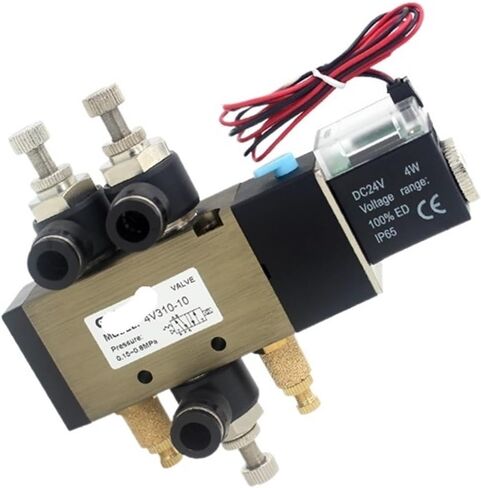 4V310-10 DC24V صمام الملف اللولبي الهوائي مع التثبيت السريع SILENCER 6MM 8MM 10MM 12 مم (مع تركيبات 6 مم) in Kuwait