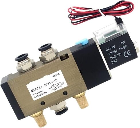 4V310-10 DC24V صمام الملف اللولبي الهوائي مع التثبيت السريع SILENCER 6MM 8MM 10MM 12 مم (مع تركيبات 6 مم) in Kuwait