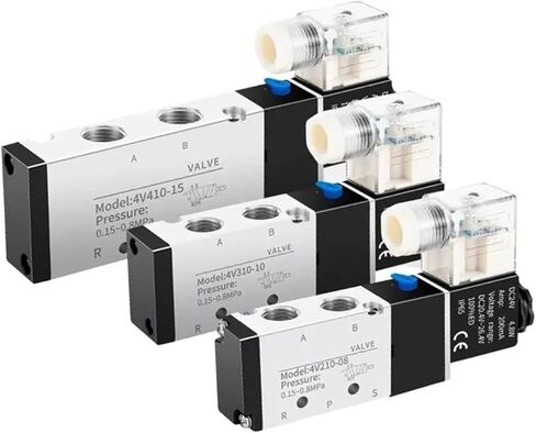 1 PCS 4V110 4V210 4V310 PNEUMATIC ELECTRICED SLENOID VALVE 5-WOWKE 2 بت مجموعة صمامات ملزمة ملوية للهواء (DC12V ، 4V110-06) in Saudi Arabia