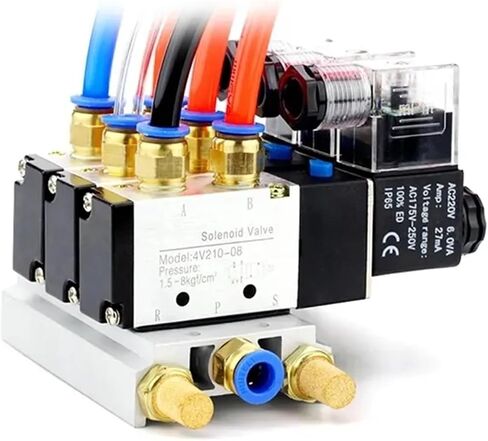 1 PCS 4V110 4V210 4V310 PNEUMATIC ELECTRICED SLENOID VALVE 5-WOWKE 2 بت مجموعة صمامات ملزمة ملوية للهواء (DC12V ، 4V110-06) in Saudi Arabia