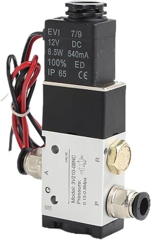 3 طريق المنفذ 2 الموضع 3V210-08 مغلق عادة DC12V 24V AC220V هواء ملول الملف اللولبي الصمام الكهربائي الصمام الكهربائي (مع تركيبات 12 مم ، 3V210-08 DC24V) in Saudi Arabia