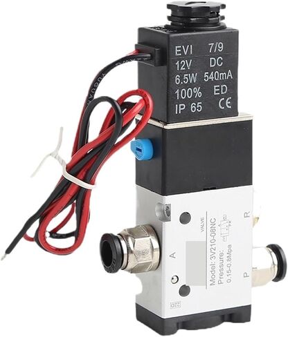 3 طريق المنفذ 2 الموضع 3V210-08 مغلق عادة DC12V 24V AC220V هواء ملول الملف اللولبي الصمام الكهربائي الصمام الكهربائي (مع تركيبات 12 مم ، 3V210-08 DC24V) in Saudi Arabia