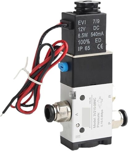 3 طريق المنفذ 2 الموضع 3V210-08 مغلق عادة DC12V 24V AC220V هواء ملول الملف اللولبي الصمام الكهربائي الصمام الكهربائي (مع تركيبات 12 مم ، 3V210-08 DC24V) in Saudi Arabia