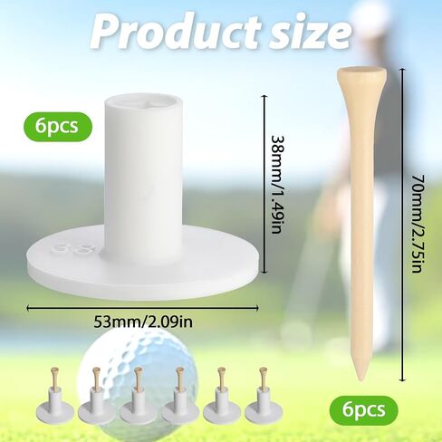 Golf Rubber Tee Holder Set for Driving Range 6 Set Golf Practice Mat Golfs Tees Practice for Golfs Hitting Mats Outdoor Indoor 1.5 Inch White Tee Holder for Hitting Mats Artificial Turf Golfe Mat in Saudi Arabia