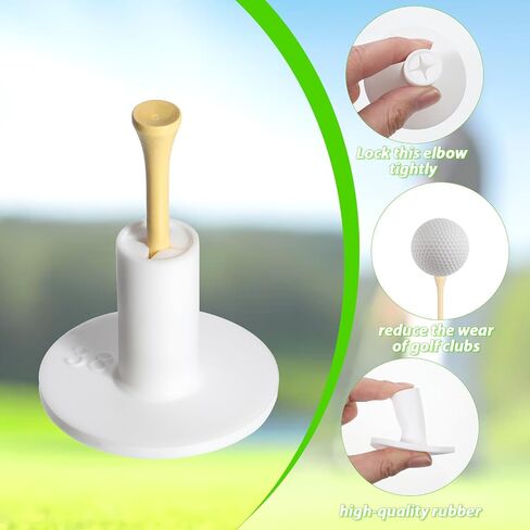 Golf Rubber Tee Holder Set for Driving Range 6 Set Golf Practice Mat Golfs Tees Practice for Golfs Hitting Mats Outdoor Indoor 1.5 Inch White Tee Holder for Hitting Mats Artificial Turf Golfe Mat in Saudi Arabia